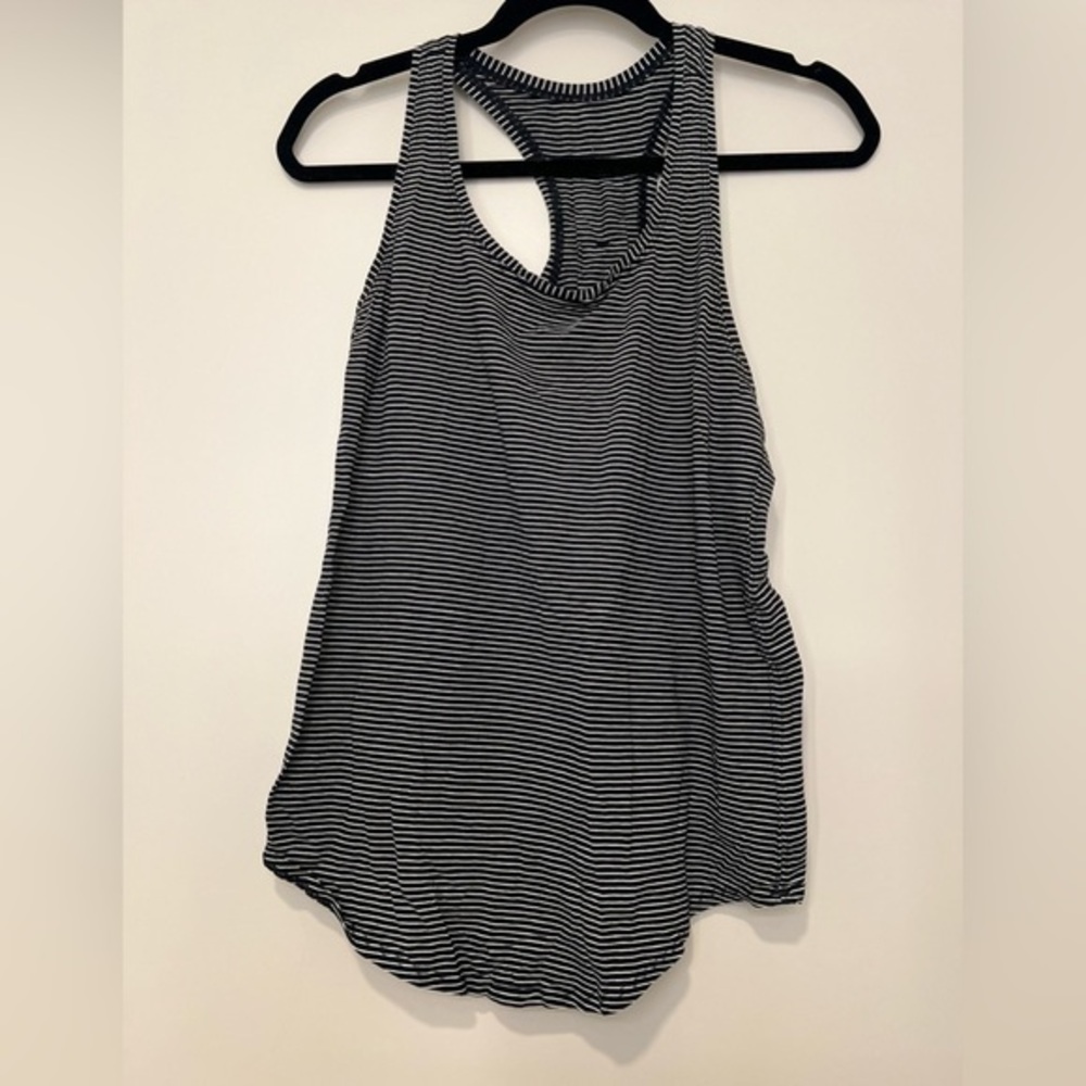Lululemon athletic tank top black and white striped